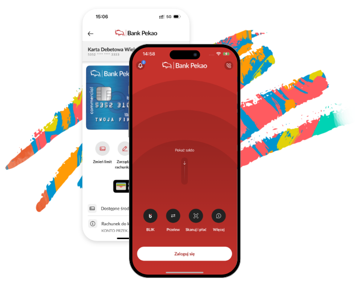 Smartfon z aplikacją banku Pekao - peopay