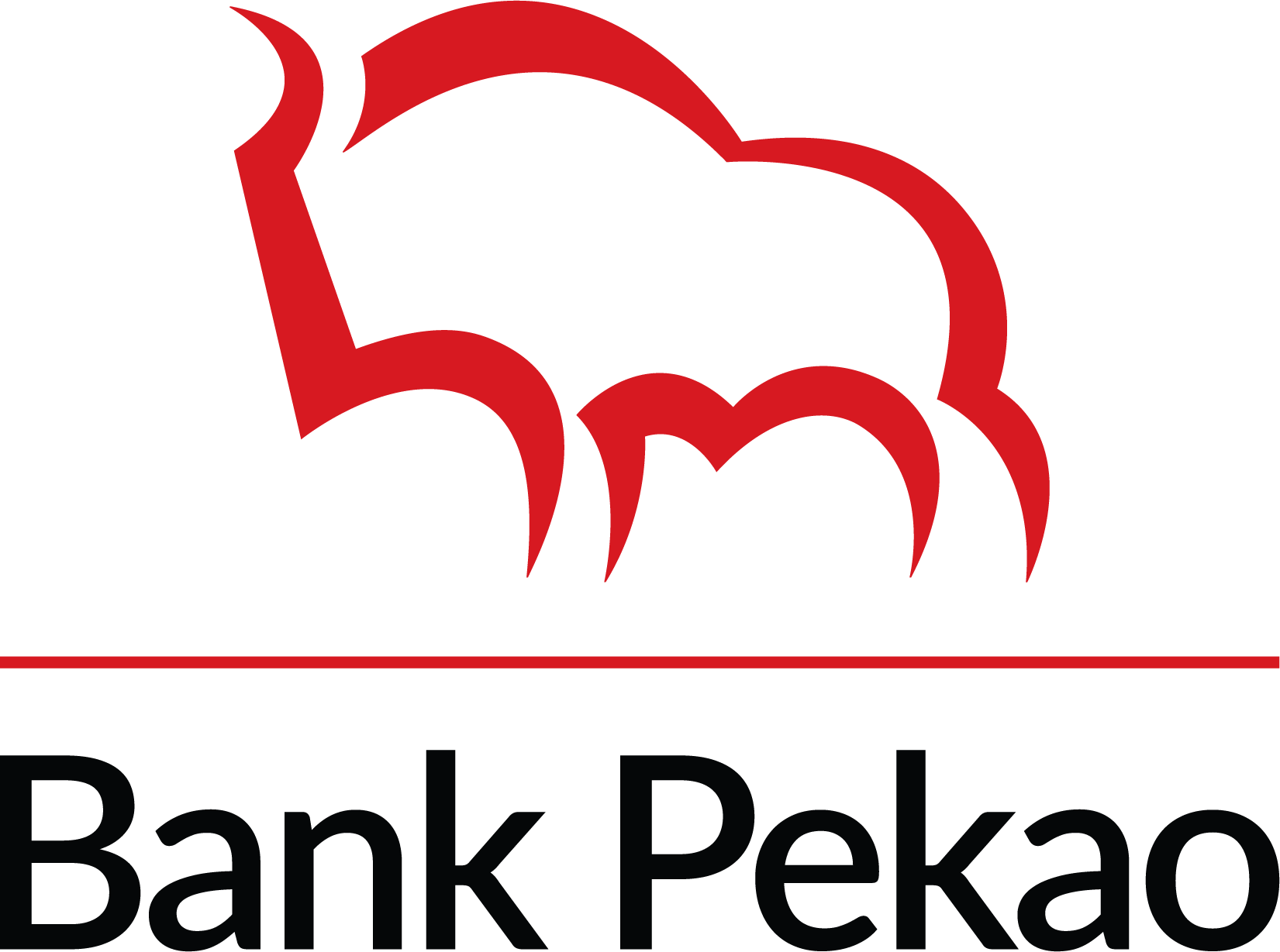 Logo banku Pekao w układzie pionowym