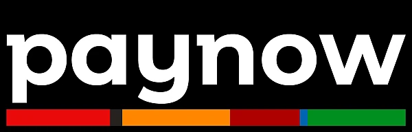 Logo systemu płatności PayNOW na czarnym tle