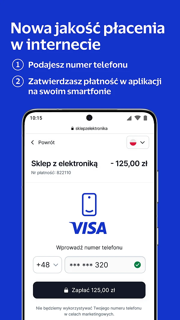 Dokonywanie płatności mobilnej z aplikacją VISA Mobile