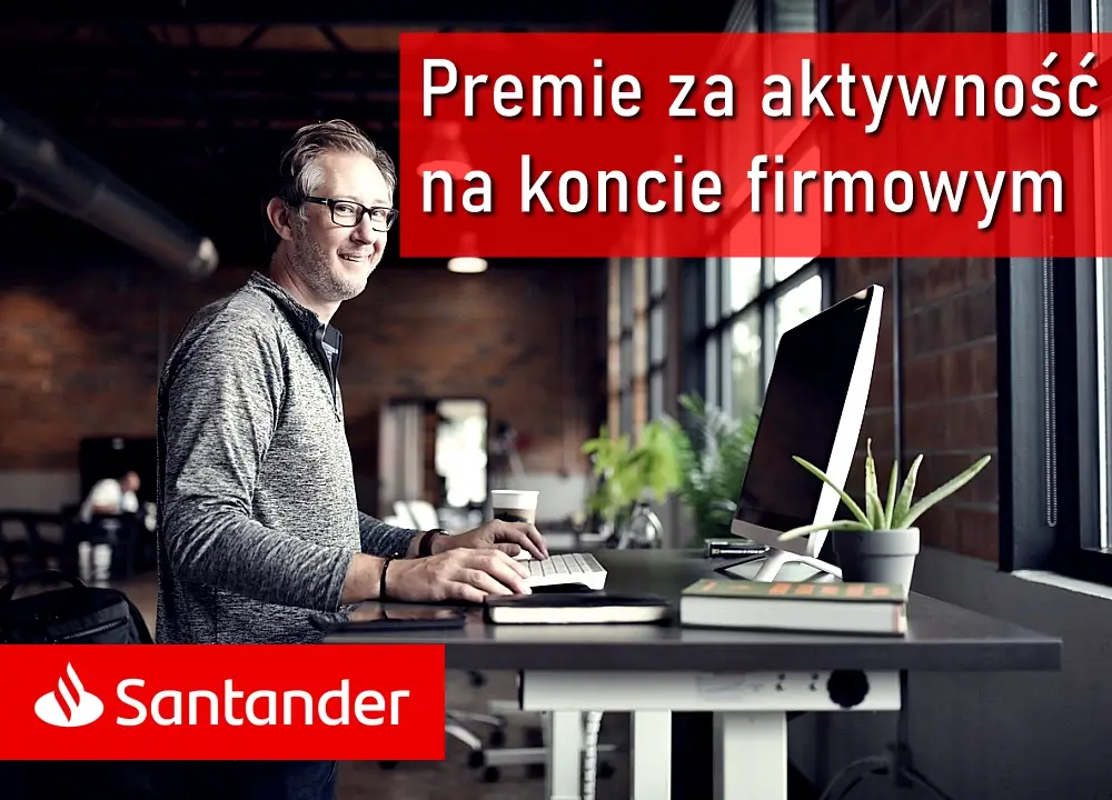 Przedsiębiorca i informacja o promocji firmowej Santandera z premiami