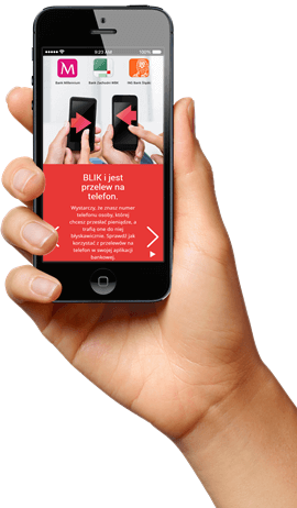 Smartfon z otwartą stroną internetowa o BLIK