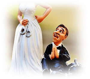 Złe małżeństwo - figurki nowożeńców